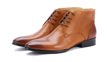 Новый стиль, осенне-зимняя мужская обувь, натуральная кожа, классические ботильоны с острым носком, мужские ботинки Martin на шнуровке