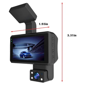 1080P HD Car Dash Camera Автомобильный Видеорегистратор Для Вождения, 3,0-дюймовый IPS-Экран Приборной Панели, Парковочный Монитор, Циклическая Запись