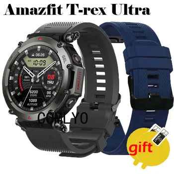 Ремешок 3в1 для Amazfit T-rex Ultra Strap Силиконовый спортивный быстросъемный браслет для защиты экрана браслета