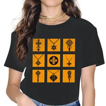 Женские футболки Nine Cross, футболка для отдыха с эфиопским крестом, футболка с круглым вырезом, одежда с графическим принтом