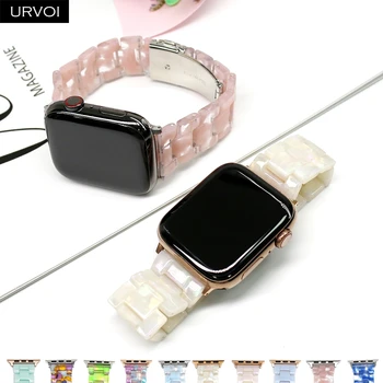 Ремешок из смолы URVOI для Apple Watch серии 7 6 SE54321 блестящий ослепительный 3-рядный ремешок для браслета iWatch link на блестящем запястье