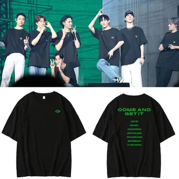 Корейская мода K Pop Kpop K-pop GOT7 HOMECOMING Jackson Wang Футболка Harajuku Уличная Одежда Свободная футболка Плюс Размер Топ-тройники