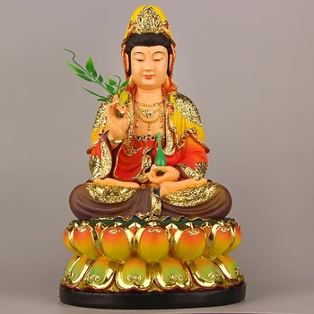 Крупнооптовая фигурка Будды # Домашний семейный талисман эффективной защиты Азия Фэн-ШУЙ позолота Статуя Будды Гуаньинь