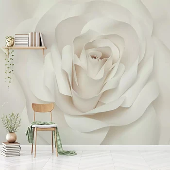 Настенная роспись на заказ Современный романтический цветок Розы Гостиная Спальня ТВ Фоновые Фотообои для стен Mural De Parede 3D