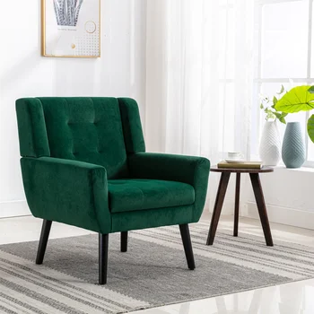 Современный мягкий бархатный материал, Эргономичный стул для гостиной, стул для спальни, домашний стул с черными ножками для дома в помещении