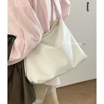 Женская однотонная сумка через плечо большой емкости из роскошной дизайнерской искусственной кожи, новые сумки через плечо 2023 года, повседневные модные сумки