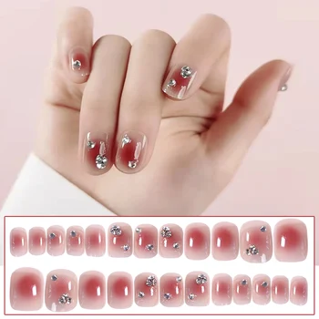 Накладные ногти Красочные искусственные накладные ногти с полным покрытием для невесты Свадебные искусственные ногти Без лака Маникюр накладные ногти
