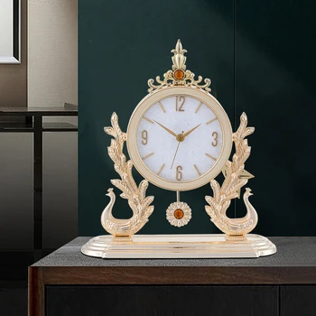 12-дюймовые новые европейские настольные часы, роскошные настольные часы с поворотным механизмом, модные креативные украшения для помещения, свадебный подарок