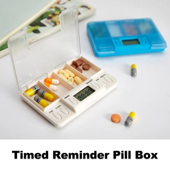 Портативный интеллектуальный пластиковый ящик для хранения, электронное напоминание о времени, коробки для лекарств, сигнализация, таблетки, настольный органайзер, контейнер для таблеток.