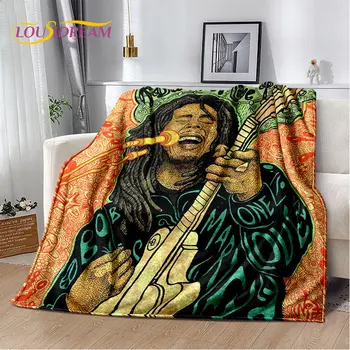 Музыка Боба Марли Регги, ямайский кленовый лист, плюшевое одеяло, фланелевое одеяло, плед для гостиной, спальни, кровати, дивана, пикника