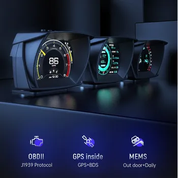 OBD A700 Универсальная интеллектуальная приборная панель TFT LCD HUD-дисплей OBD2 + GPS + MEMS спидометр цифровой приборный головной дисплей