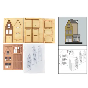 1/87 Набор строительных моделей, игрушка ручной сборки в европейском стиле, дом для декораций, строительные материалы, модель диорамы, макет железной дороги