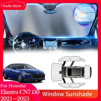 Полный Автомобильный Солнцезащитный Козырек для Hyundai Elantra CN7 Avante i30 N Line 2021 ~ 2023 Козырек Бокового Окна Солнцезащитный Козырек Накладка Аксессуары