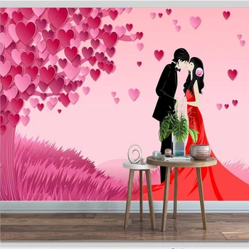 Обои beibehang Обои на заказ романтическое дерево любви мода романтическая пара 3D фон гостиной спальни