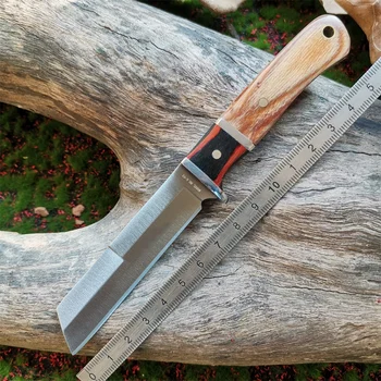 Портативный уличный нож для фруктов 58HRC с деревянной ручкой и ножнами - Тактический охотничий нож