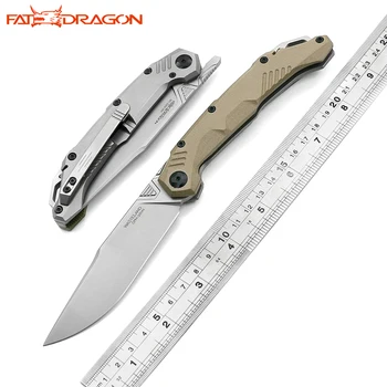 Ножи Nimoknives & Fatdragon Оригинального дизайна, открытый карманный Быстрооткрывающийся складной нож CPM-35VN, лезвие G10 / Лен + Титановая ручка