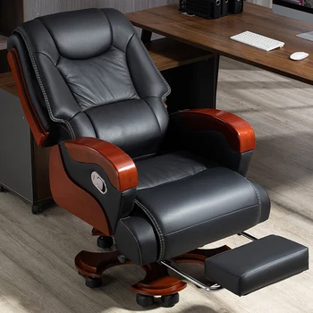 Современный Эргономичный Офисный стул С кожаной подушкой для спинки, Регулируемое Профессиональное рабочее кресло, Школьная Силла, Сменная Офисная мебель