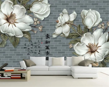 обои beibehang level с ручной росписью цветов HD настенная бумага для телевизора papel de parede 3d para sala atacado обои для стен 3 d