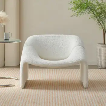 Чистый красный Дизайнерский Белый стул в скандинавском стиле Простой легкий диван-кресло Luxury Smile для гостиной Итальянское кресло-краб