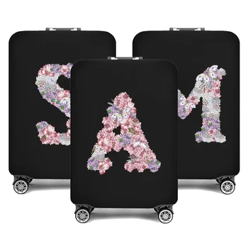 Эластичная роза с буквенным названием, защитный чехол для багажа, костюм для 18-32-дюймовой сумки, чехлы для чемоданов, Чехол для тележки, Аксессуары для путешествий