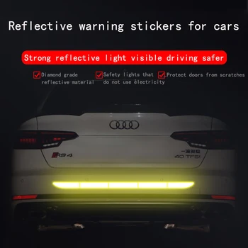 Новые светоотражающие наклейки на багажник автомобиля наклейка для украшения кузова в полоску, блокирующая царапины, предупреждающие наклейки на задний фонарь