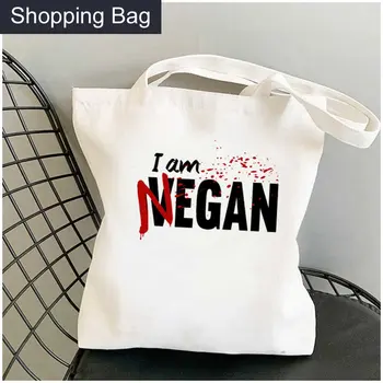 Сумка для покупок Negan The Walking Dead Shopper Хлопчатобумажная холщовая джутовая сумка Bolso Сумка для покупок Складная сумка-мешок Tissu