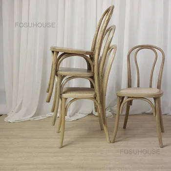 Кухонный обеденный стул, Ресторан, Простая скандинавская Бытовая мебель, стулья со спинками, Современное светлое роскошное кресло для отдыха из массива дерева