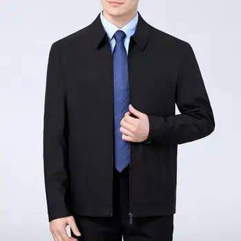 Мужская куртка Темпераментное Мужское Деловое Пальто Верхняя Одежда С Карманами Популярное Моющееся Пальто С Лацканами Для Пожилых Людей