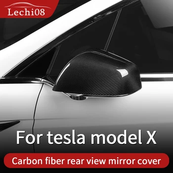 Крышка зеркала заднего вида для tesla model X аксессуары 2016-2023 2024 автомобильные аксессуары tesla model X carbon / аксессуары