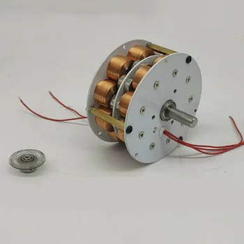 Миниатюрный двухслойный дисковый генератор мощностью 50-60 Вт с железным сердечником, многополюсный трехфазный постоянный магнит переменного тока, бесщеточный