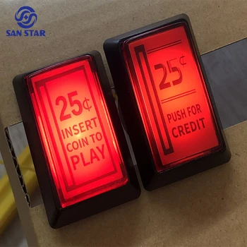 1 шт. 25-центовая красная кнопка для получения кредита, аркадная игра с монетоприемником, светодиодная кнопка с микропереключателем