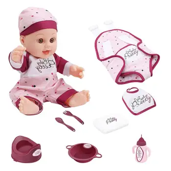 Стимулируйте детских кукол, новорожденных Детских кукол, улыбающуюся новорожденную куклу С набором для кормления, ролевую игру, дошкольную игрушку, подарок для детей