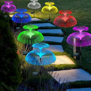 Солнечные садовые фонари Уличный водонепроницаемый светильник для лужайки в виде медузы RGB, меняющий цвет, ландшафтный светильник для двора / дорожки / праздничного декора