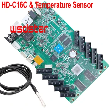 Плата управления светодиодами HUIDU HD-C16C и датчик температуры (заменить HD-C10C, HD-C15C, HD-C10C + WIFI, HD-C15C + WIFI)