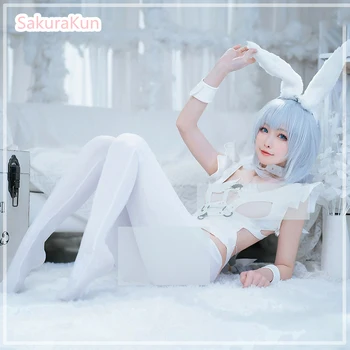 Игра Azur Lane MNF Le Malin Косплей Костюм White Bunny Girl Suit Sexy Le Malin Полный Комплект