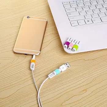Держатель кабеля Органайзер Для передачи данных по управлению кабелем Устройство для намотки проводов Универсальный силиконовый зажим для шнура наушников 5шт для Samsung Apple Headset