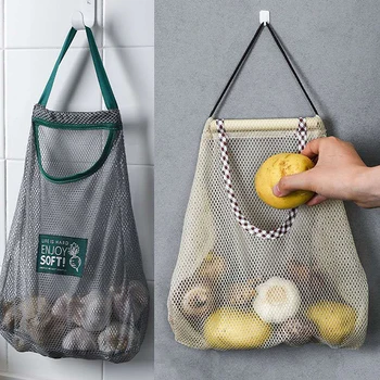 Кухонная сумка для хранения лука, картофеля, Подвесная сетчатая сумка для хранения фруктов и овощей, Подвесная сумка для чеснока, лука, сумка-органайзер для хранения