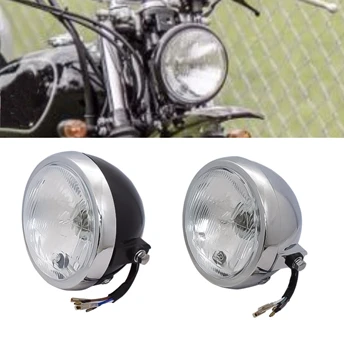 Универсальная мотоциклетная фара, круглая фара, головной фонарь 12 В для Honda CG125 GN125 для ламп Suzuki Cafe Racer