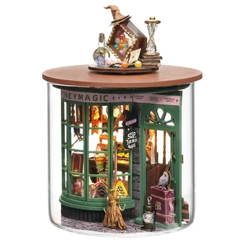 Мини-деревянные кукольные домики своими руками Casa Miniature Building Kit Time Magic Garden Кукольный Домик с мебелью Игрушки для девочек Подарки на День рождения