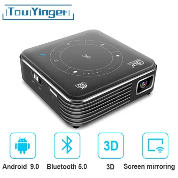 Touyinger D021 Android 9.0 Поддерживает Мини-Проектор 4K, Портативный 3D HD Micro WIFI Bluetooth DLP Мобильный Светодиодный Проектор с Батареей
