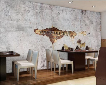 beibehang Пользовательские обои 3d винтажная индивидуальность вдохновляющая борьба цемент креативный фон обои кофейня фреска