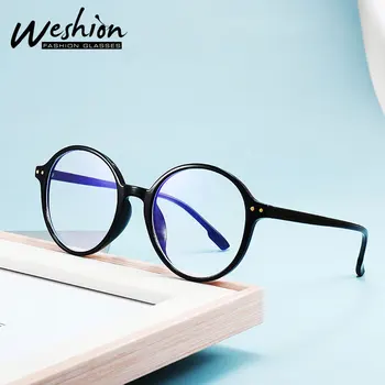 Новые женские очки с защитой от синего света в ретро-оправе для близоруких очков, круглые женские очки по индивидуальному рецепту.