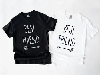 Футболка Sugarbaby Best Friends, Одинаковые Детские футболки, Модная хлопковая рубашка для пары, футболка Унисекс, футболка BFF, Прямая поставка