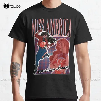 Классическая футболка Мисс Америка | America Chavez, футболки на заказ, футболка с цифровой печатью для подростков Aldult, унисекс, хлопок Xs-5Xl