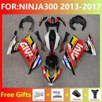 Новые комплекты обтекателей для мотоциклов ABS Подходят для ninja 300 ninja300 2013 2014 2015 2016 2017 EX300 ZX300R комплект обтекателей красный черный