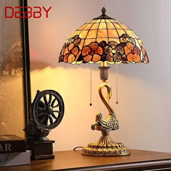 Настольная лампа DEBBY European Retro Brass LED Modern Creative Swan Copper для домашнего декора гостиной спальни