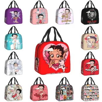 Изолированная сумка для ланча Love Boop Bettys для кемпинга, путешествий, водонепроницаемый термоохладитель, ланч-бокс для женщин, сумка для хранения школьных продуктов
