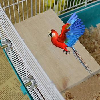 Подвесная клетка для подарочного деревянного попугая Простая установка Зоотоваров для попугаев Практичная платформа для птиц