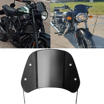 Универсальный черный ветрозащитный обтекатель лобового стекла мотоцикла для Harley Honda Yamaha Kawasaki Suzuki Cafe Racer
