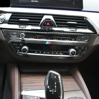 Автомобильные аксессуары Внутренняя отделка из углеродного волокна Кондиционер CD панель управления украшение Крышки Рамка для BMW 5 серии 6GT G30 G32